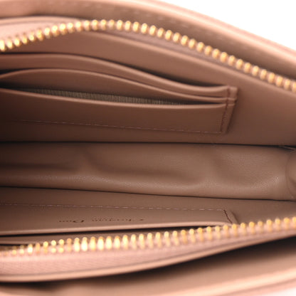 Christian Dior Calfskin Cannage Caro Zipped Pouch With Chain Rose Des Vents 5 of 11