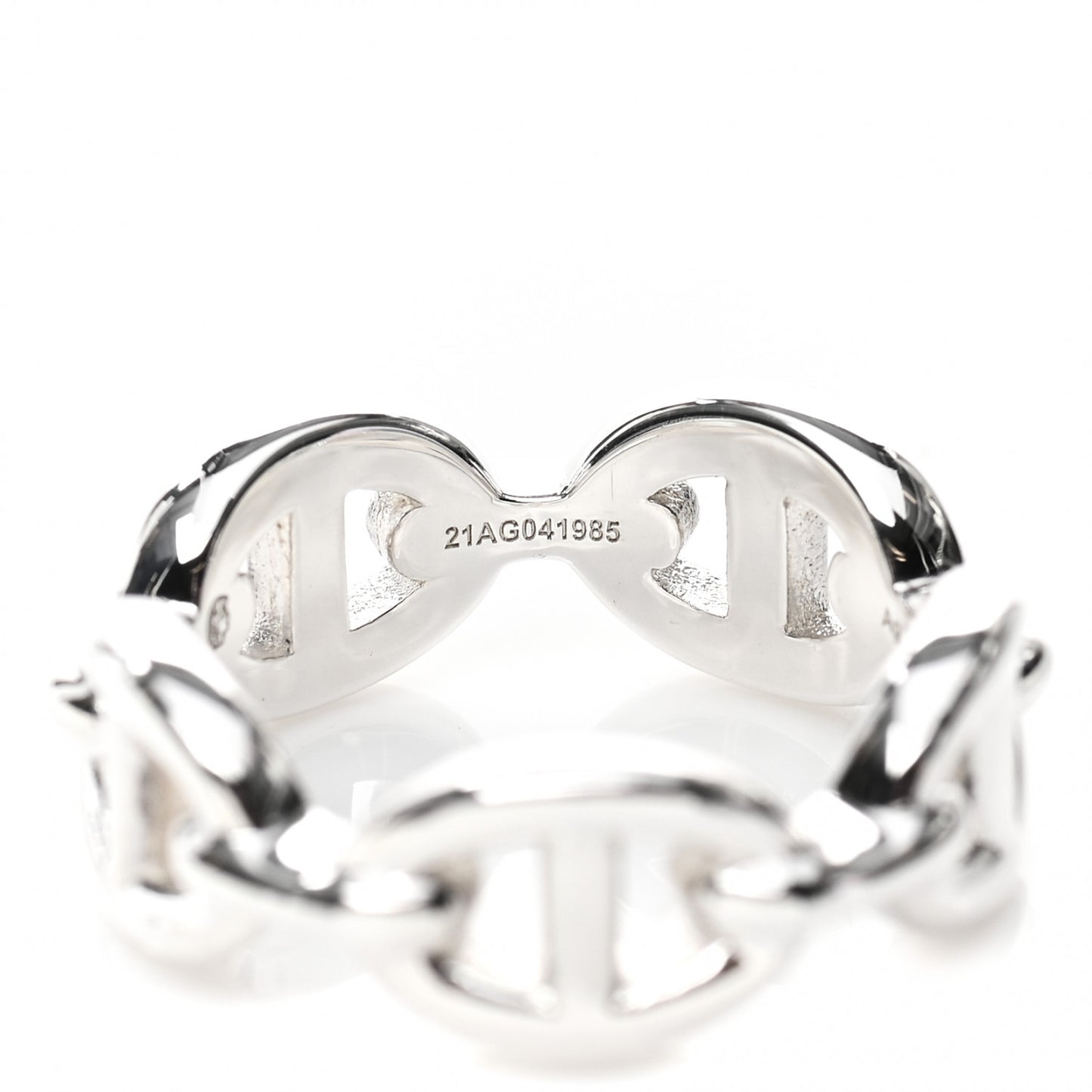 Sterling Silver PM Chaine d'Ancre Enchainee Band Ring 52 6