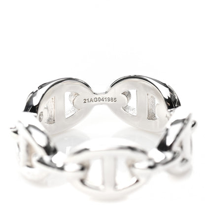 Hermes Sterling Silver PM Chaine d'Ancre Enchainee Band Ring 52 6 6 of 9