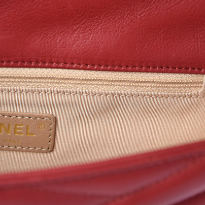 Chanel Calfskin Chevron Quilted Gabrielle Flap Red 9 of 12