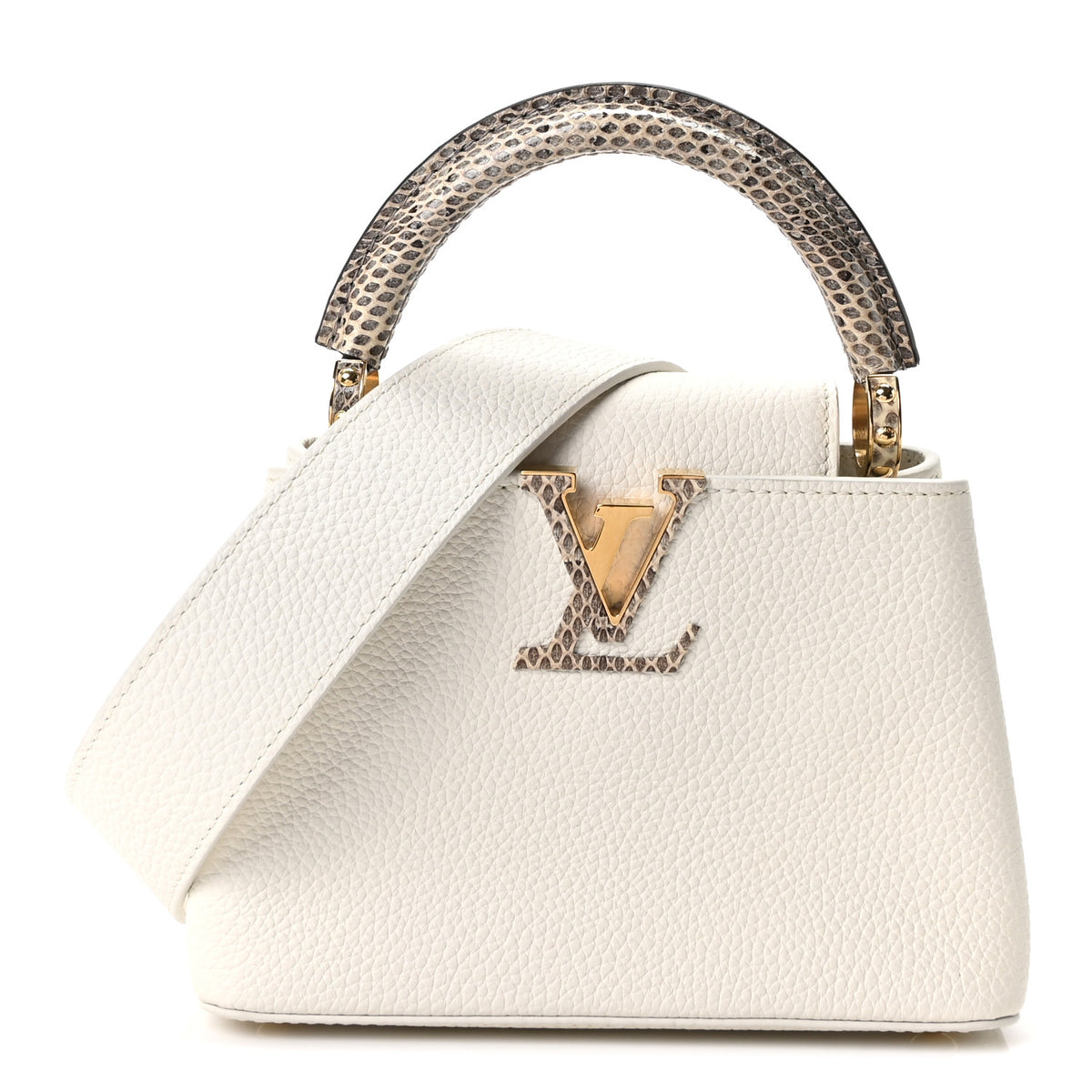 Louis Vuitton Taurillon Ayers Capucines Mini White Snow White 1 of 9