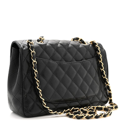Chanel Caviar Quilted Jumbo Single Flap Black 3 of 14