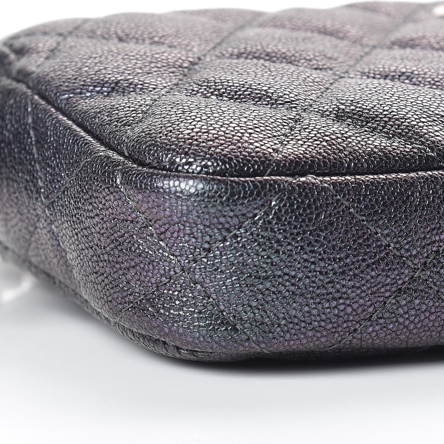 Chanel Iridescent Caviar Quilted Clutch With Chain Black 11 of 13