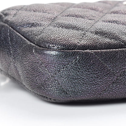 Chanel Iridescent Caviar Quilted Clutch With Chain Black 11 of 13