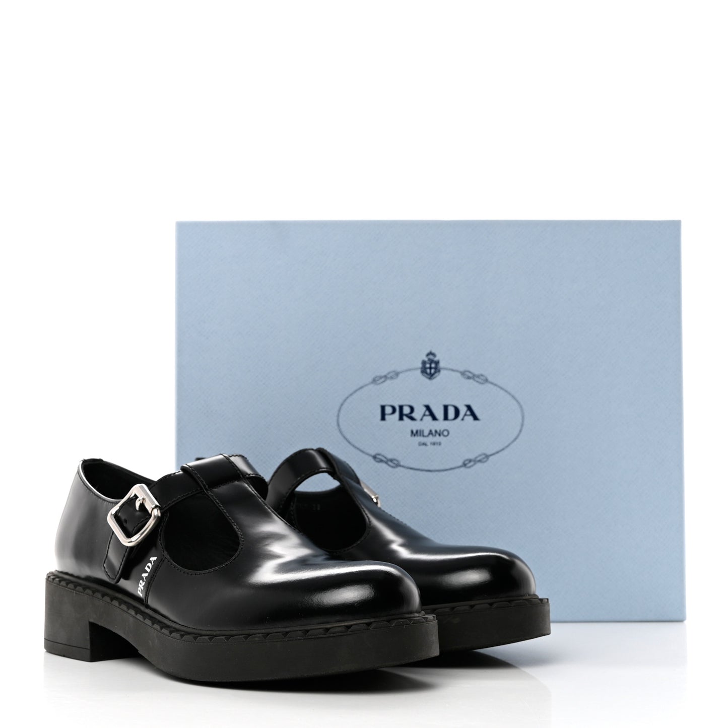 Spazzolato Mary Jane T Strap 40mm Loafers 38 Black