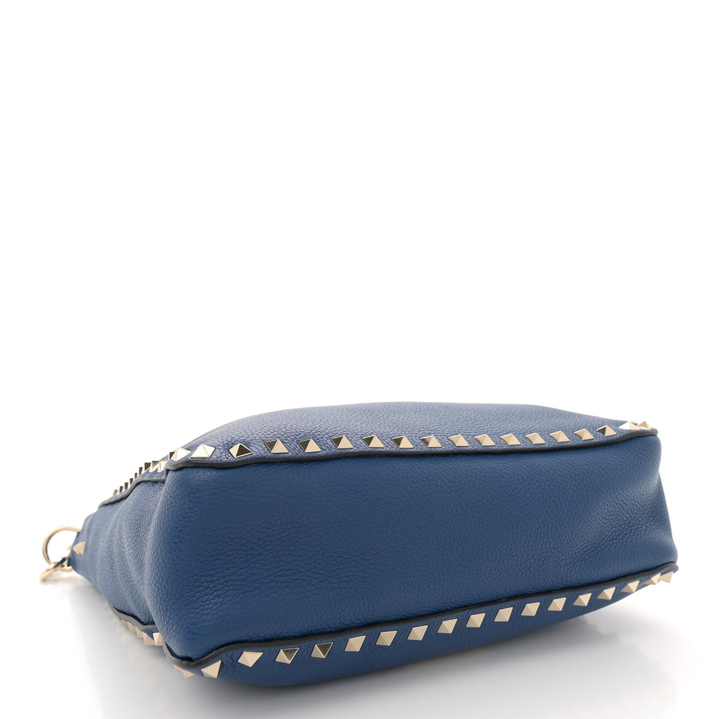 Pebbled Calfskin Small Rockstud Flip-Lock Messenger Bag Blu Delft