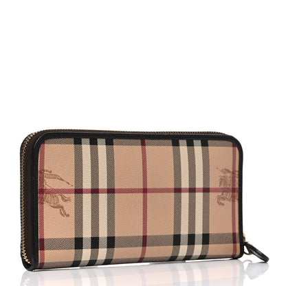 Burberry Haymarket Check Large Ziggy Zip Around Wallet Chocolate 3 of 18