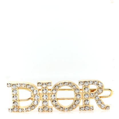 Christian Dior Crystal Dior Logo Brooch Gold 1 of 3