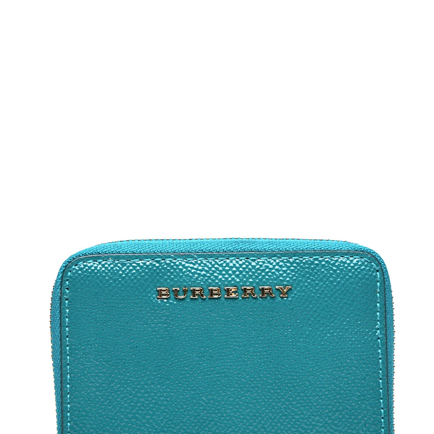 Burberry Patent London Compact Zip Around Wallet Aqua Green 9 of 10
