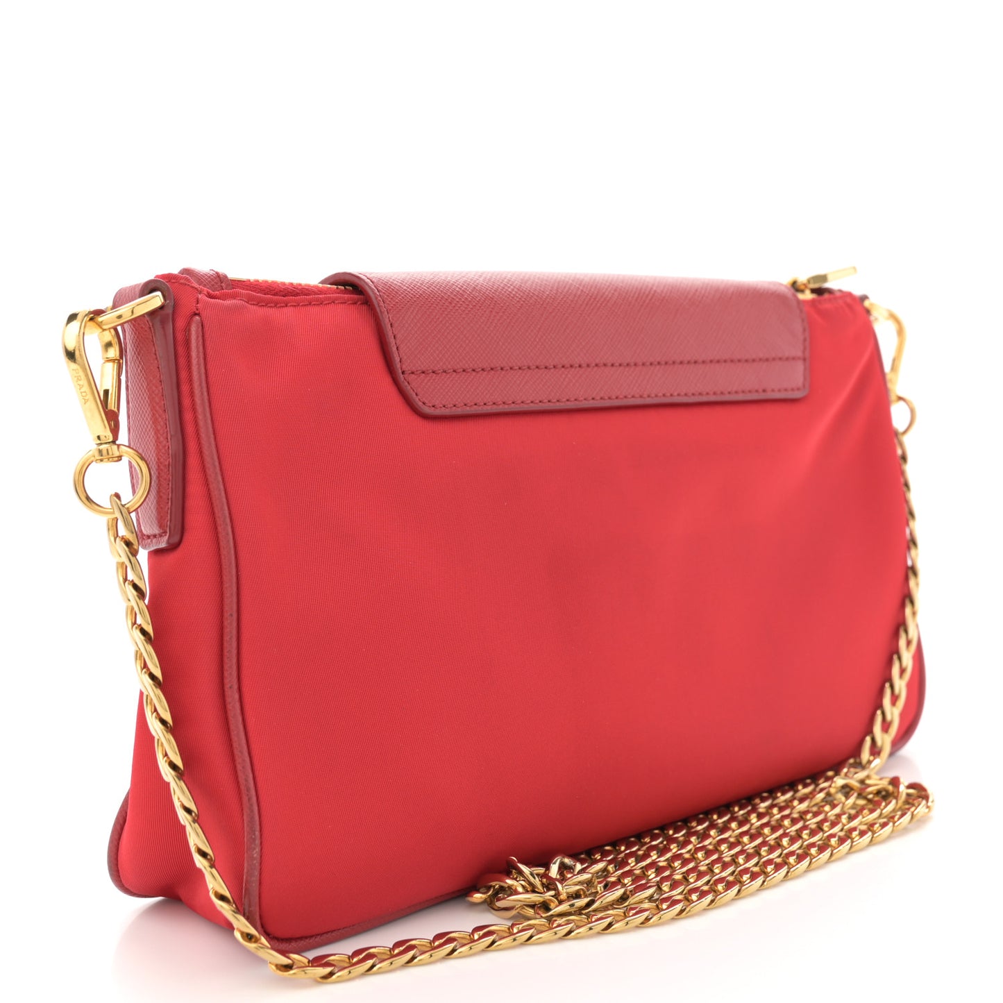 Tessuto Nylon Saffiano Crossbody Bag Rosso