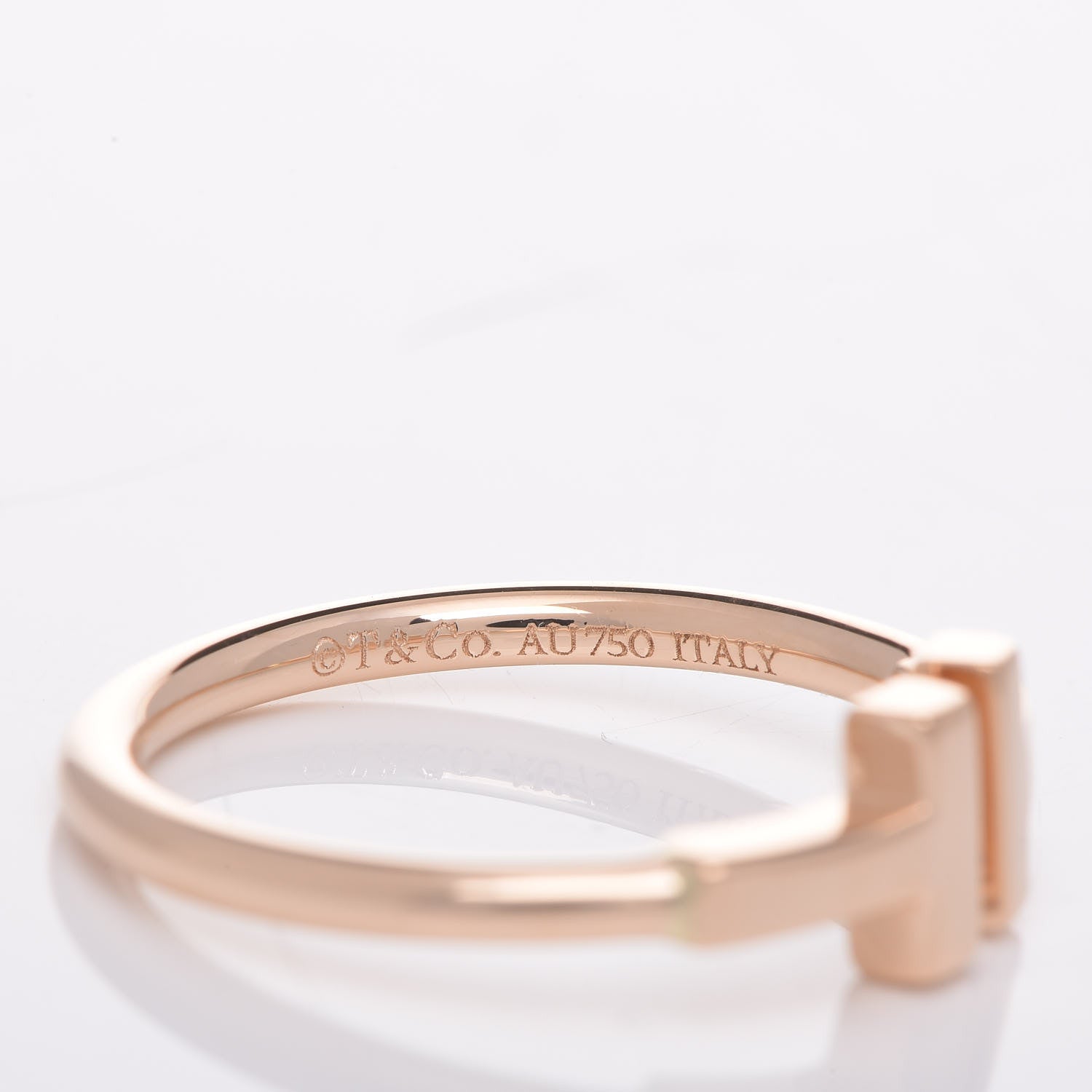 Tiffany 18K Rose Gold T Wire Ring 50 5.5 4 of 5