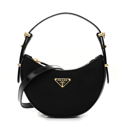 Prada Re-Nylon Spazzolato Mini Arque Shoulder Bag Black 1 of 11