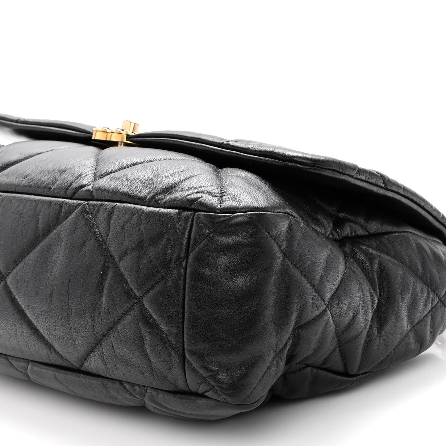 Goatskin Quilted Maxi Chanel 19 Flap Black