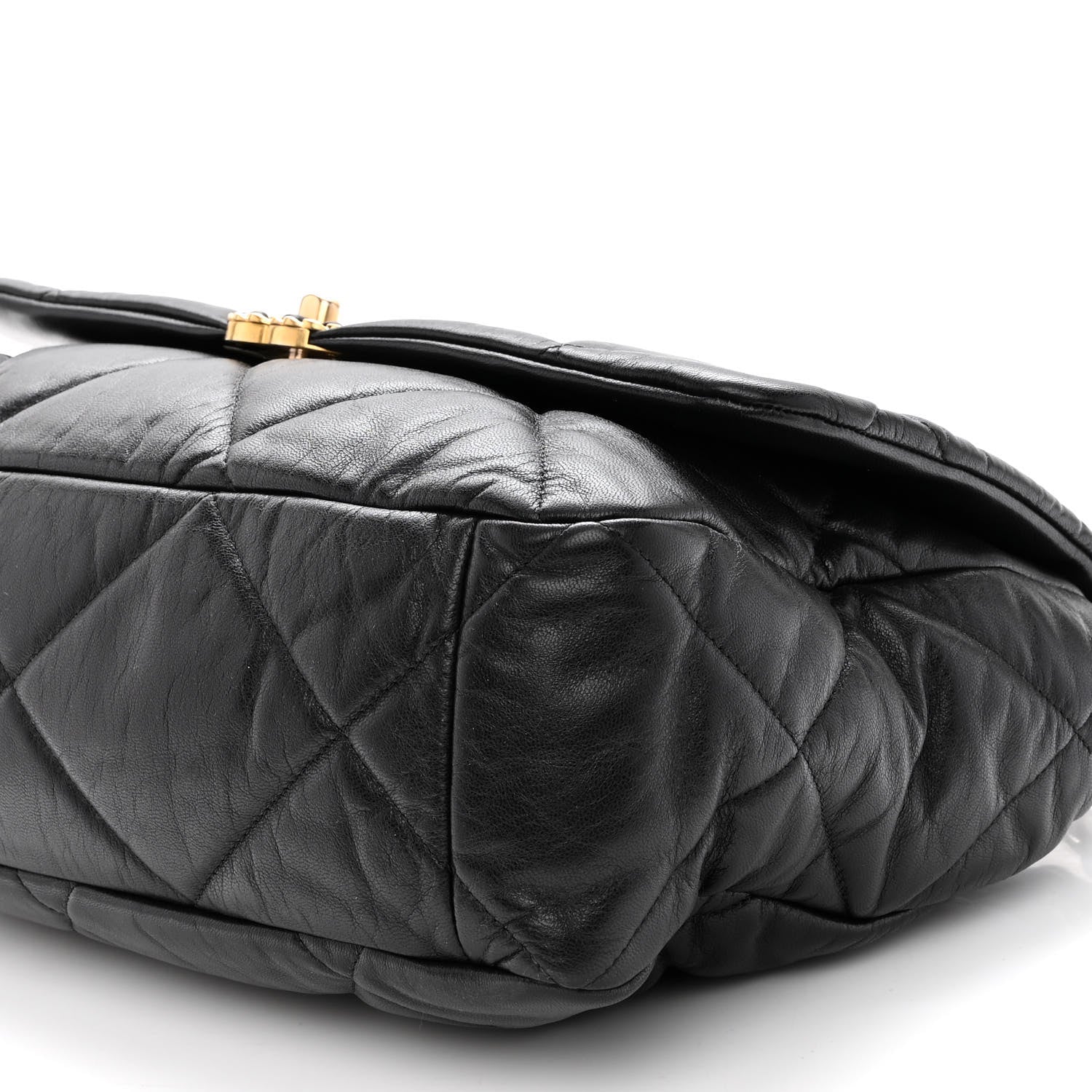 Chanel Goatskin Quilted Maxi Chanel 19 Flap Black 10 of 10