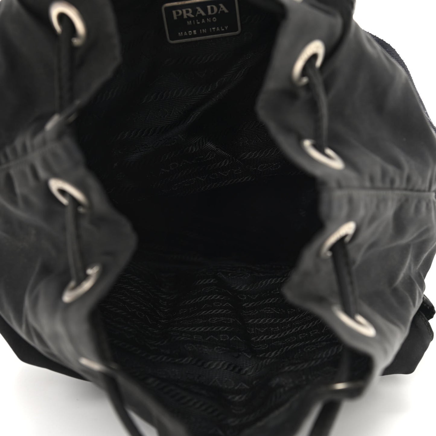 Nylon Vela Double Buckle Backpack Black