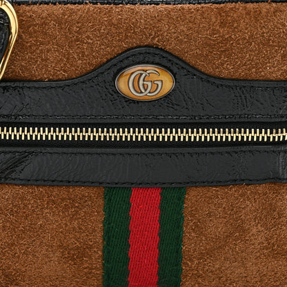 Gucci Suede Patent Web Small Ophidia Shoulder Bag Nocciola Black 8 of 10