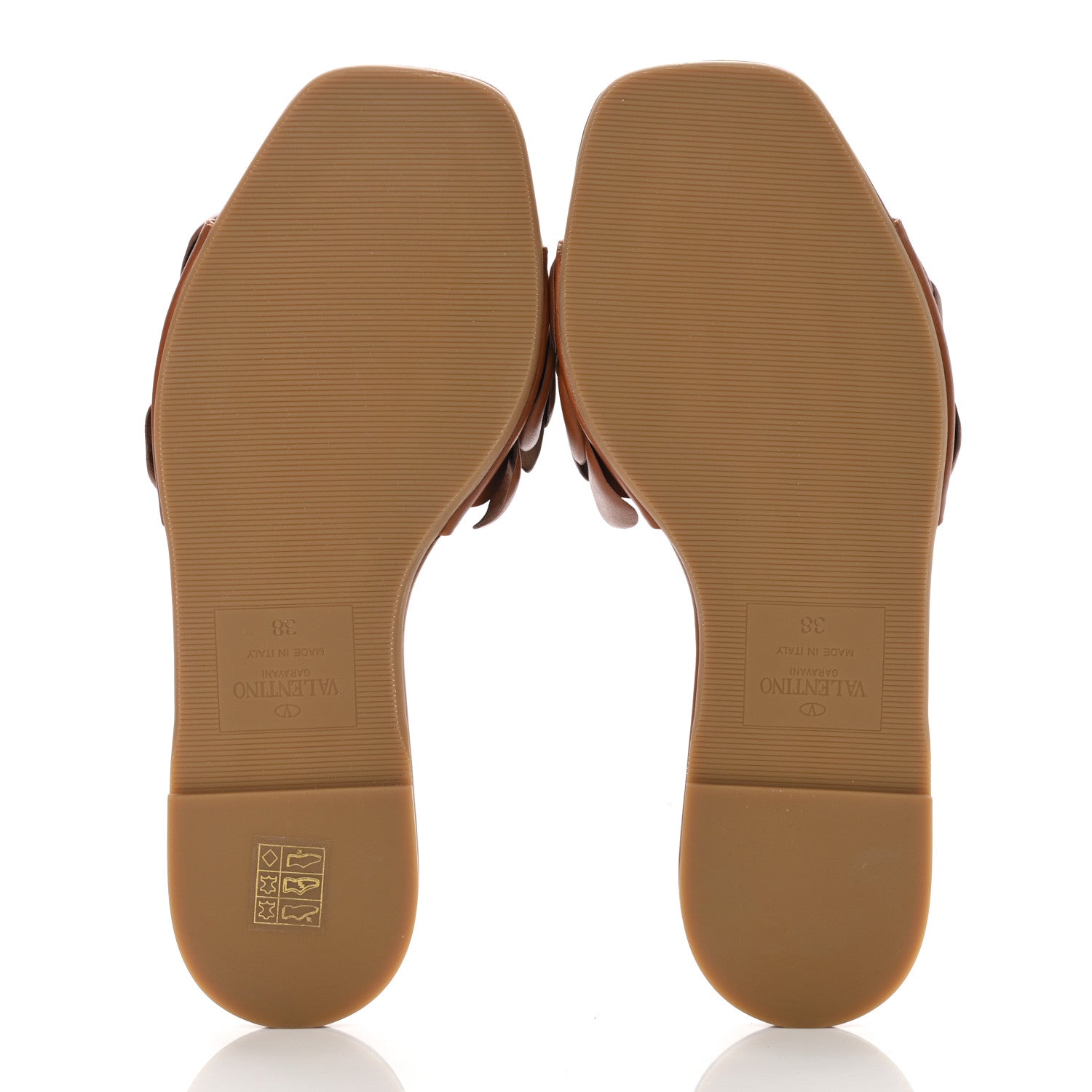 Valentino Garavani Calfskin Atelier 03 Rose Edition Slide Sandals 38 Cuoio 5 of 8