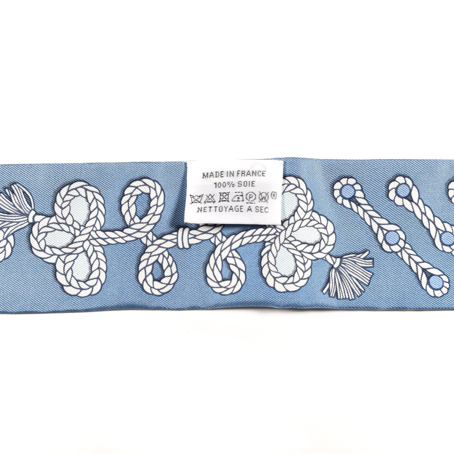 Hermes Silk Galons Et Brandebourg Twilly Ciel Ocean White 4 of 4