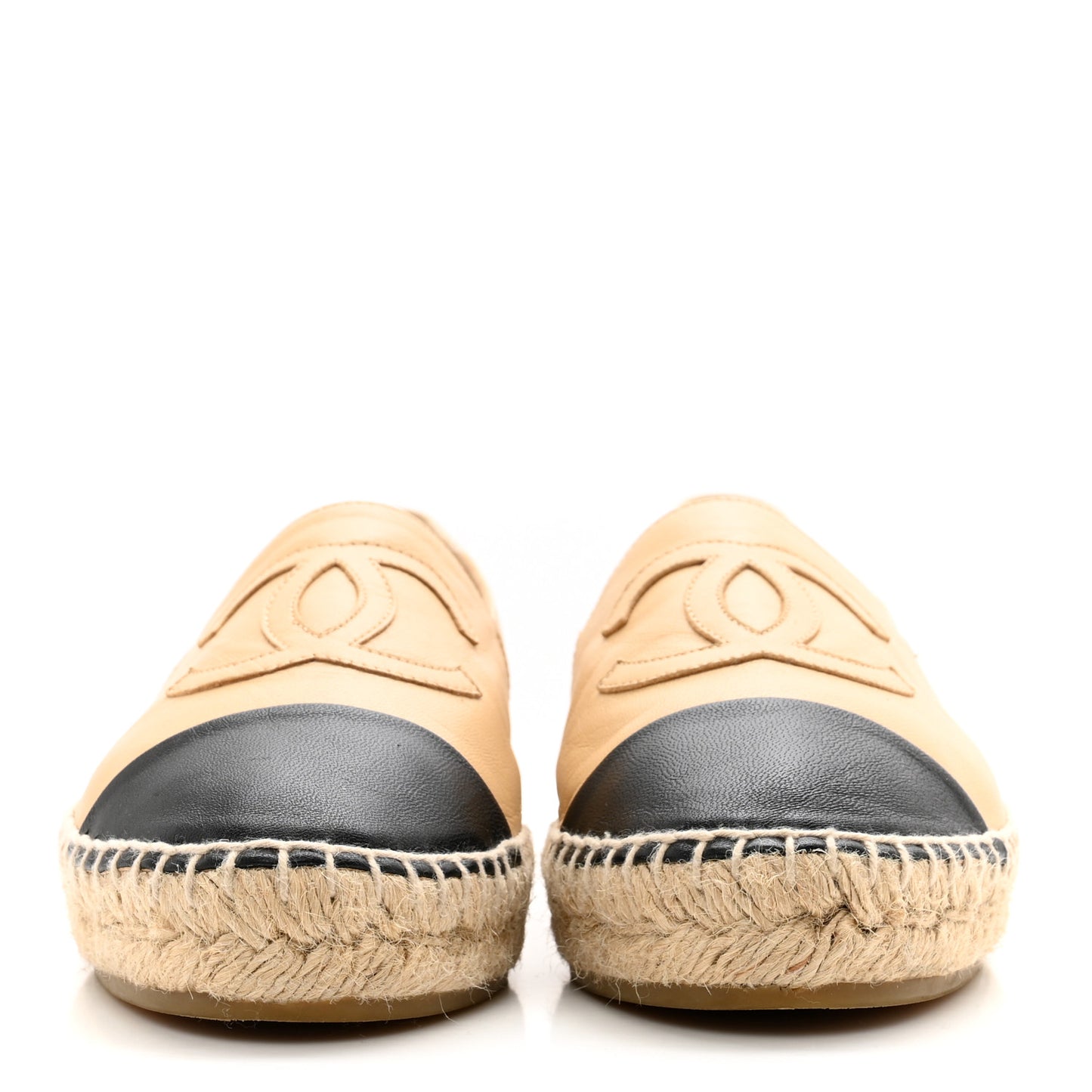 Lambskin CC Espadrilles 37 Beige Black