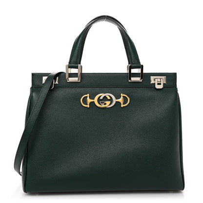 Gucci Grainy Calfskin Small Zumi Top Handle Bag Vintage Green 1 of 11