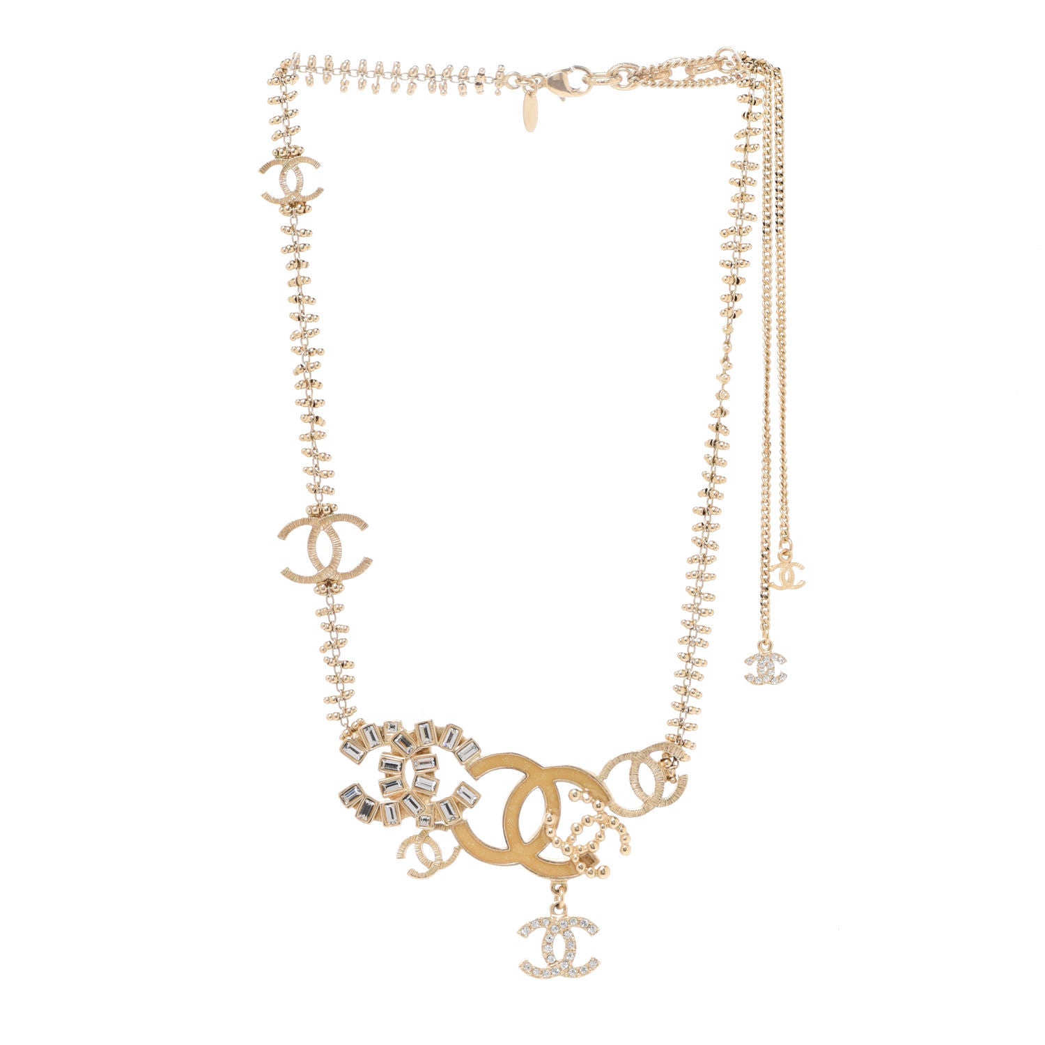 Chanel Crystal CC Charm Necklace 3 of 5