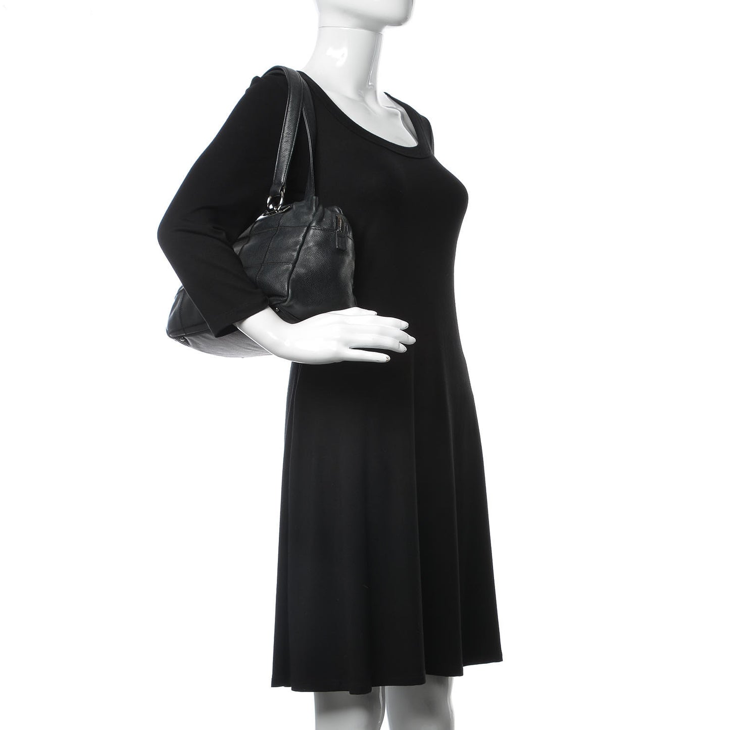 Caviar Square Stitched Bowler Black