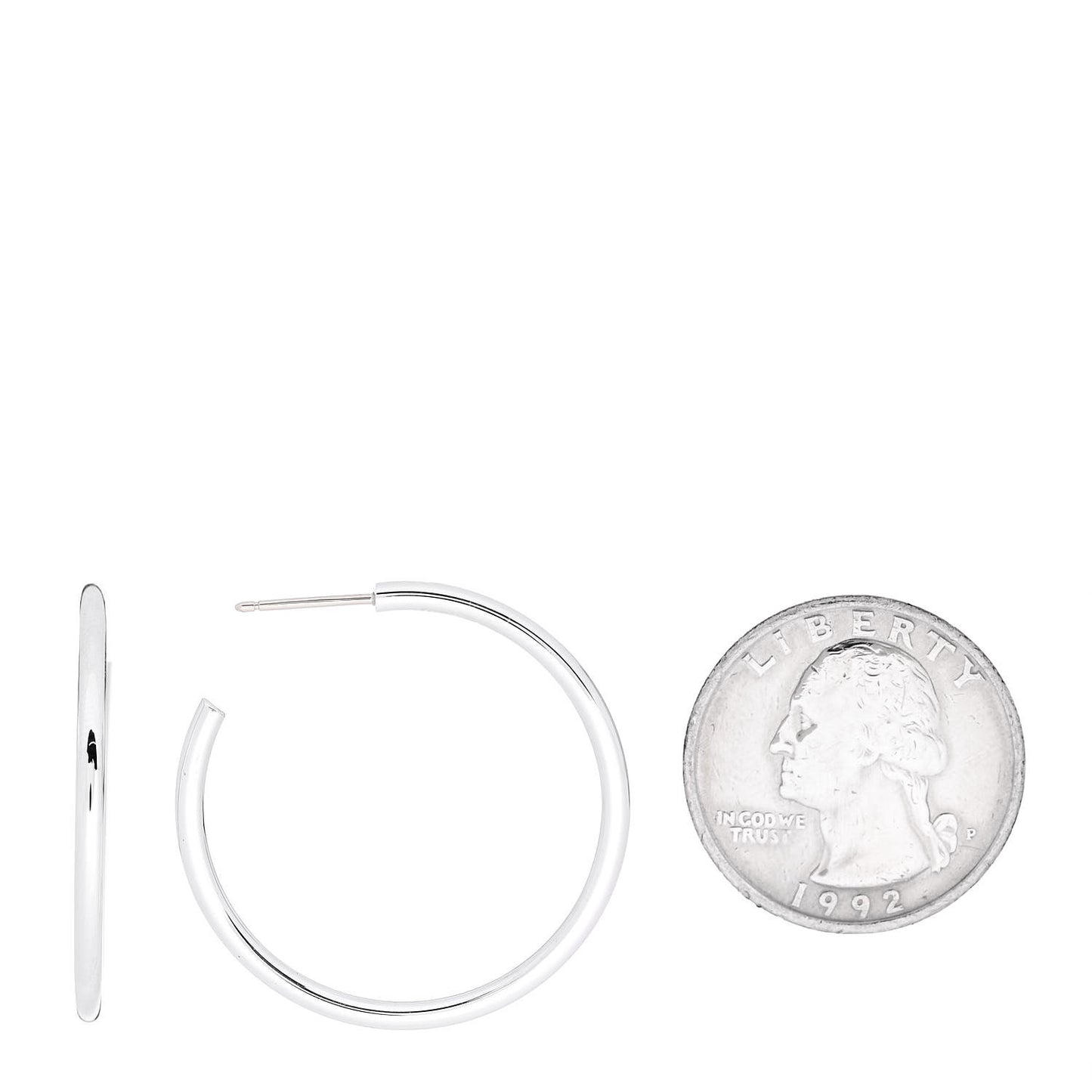 Sterling Silver Medium Hoop Earrings