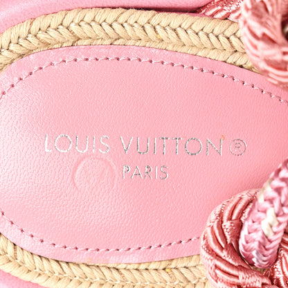 Louis Vuitton Fabric Maia Rope Wedge Sandal 37.5 Rose Clair 8 of 8