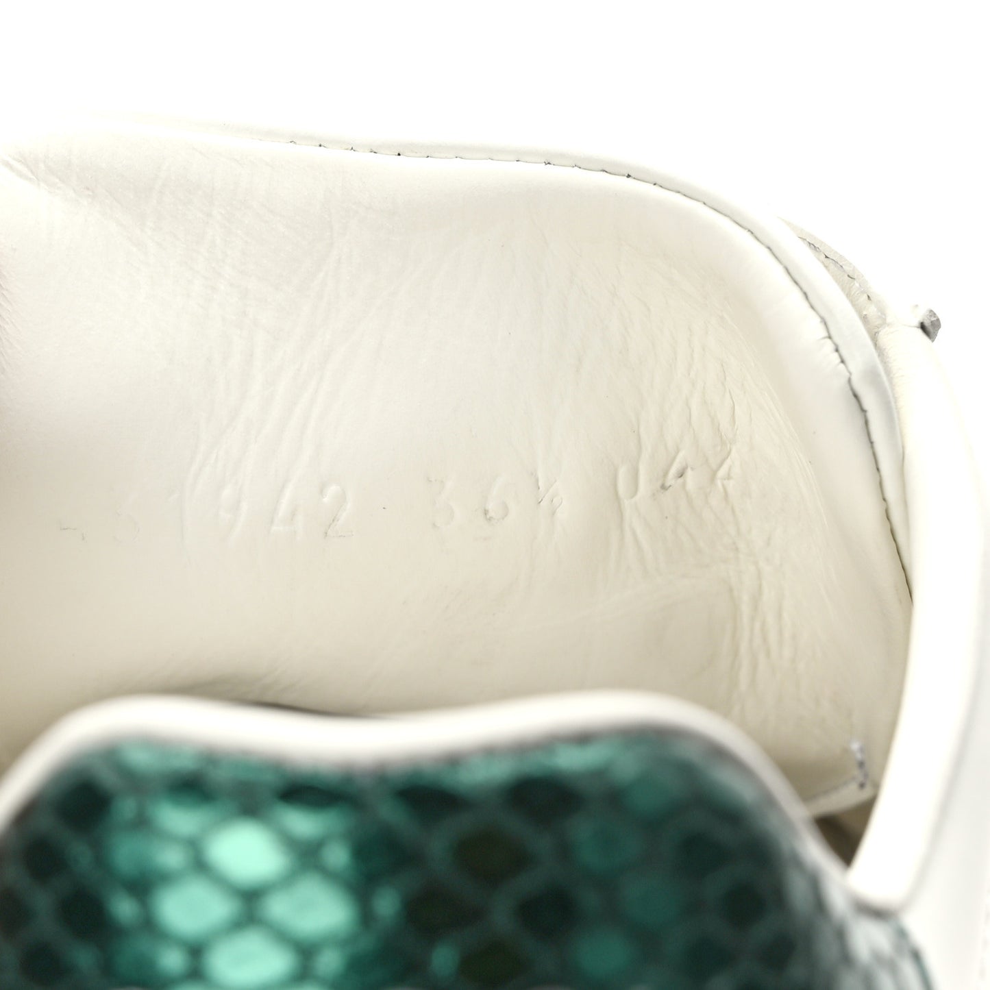Calfskin Ayers Bee Embroidered Womens Ace Sneakers 36.5 White Green