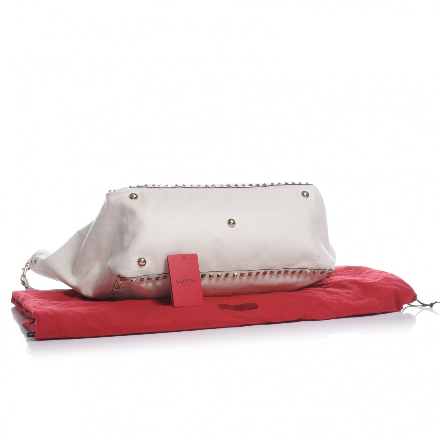 Valentino Garavani Leather Rockstud Tote White 5 of 8