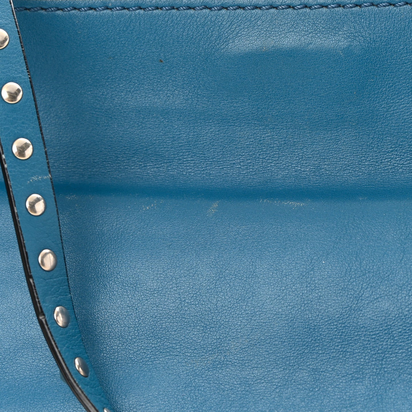 Calfskin Medium Rockstud Tote Blue