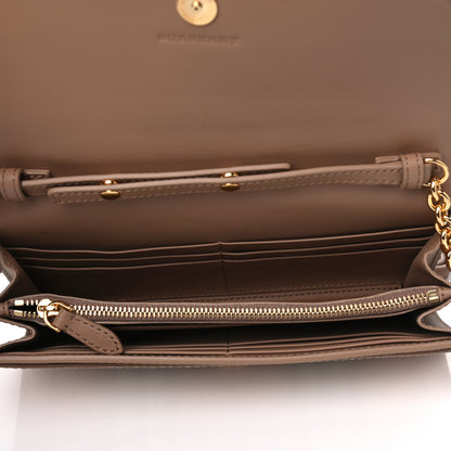 Burberry Haymarket Check Henley Wallet On Chain Mid Camel 4 of 4