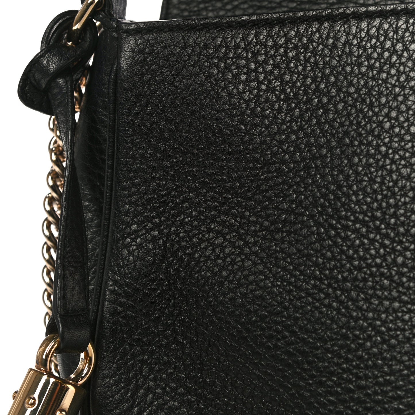 Pebbled Calfskin Medium Soho Flap Crossbody Black