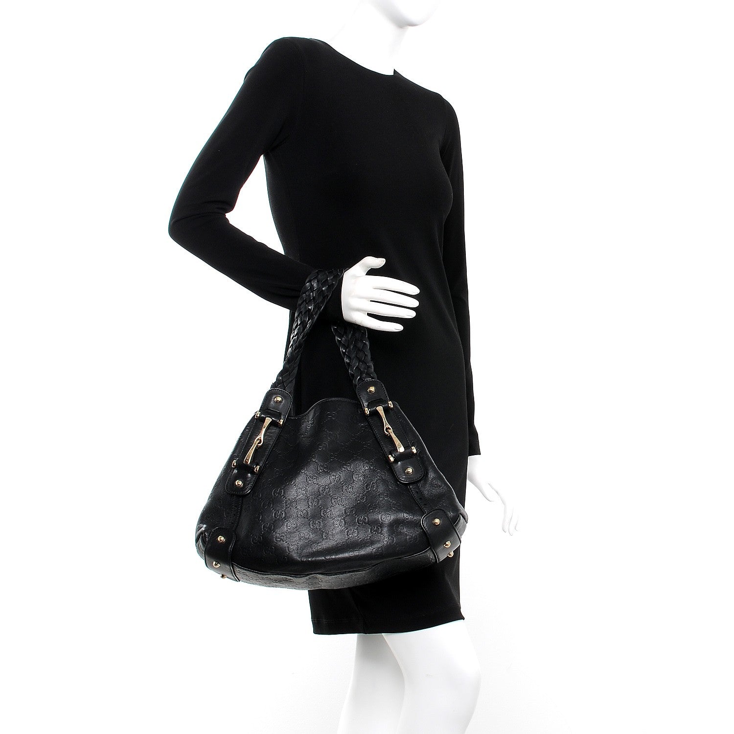 Gucci Guccissima Small Pelham Shoulder Bag Black 2 of 11