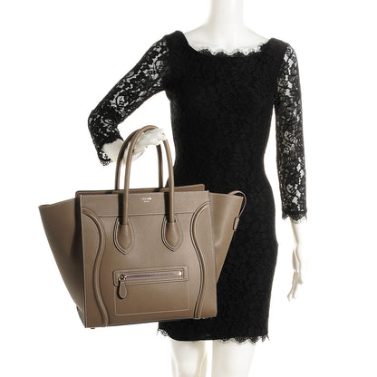 Celine Drummed Calfskin Mini Luggage Souris 2 of 8