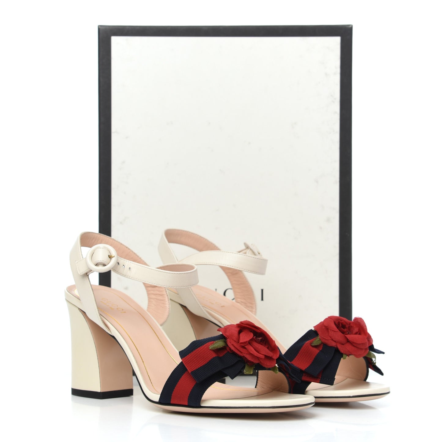 Malaga Kid Web Rose Ankle Strap Sandals 39.5 Mystic White