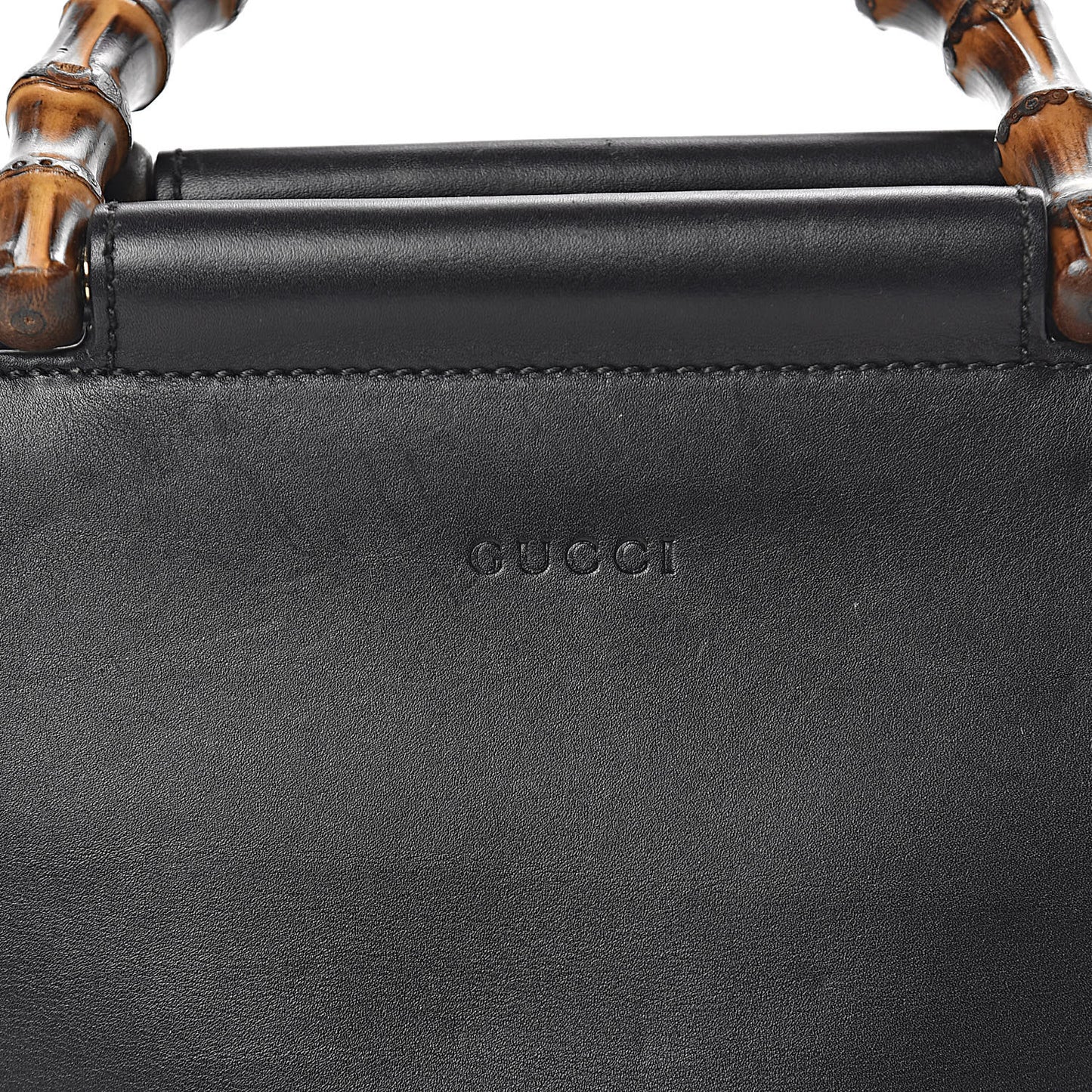 Nappa Bamboo Small Nymphaea Top Handle Bag Black