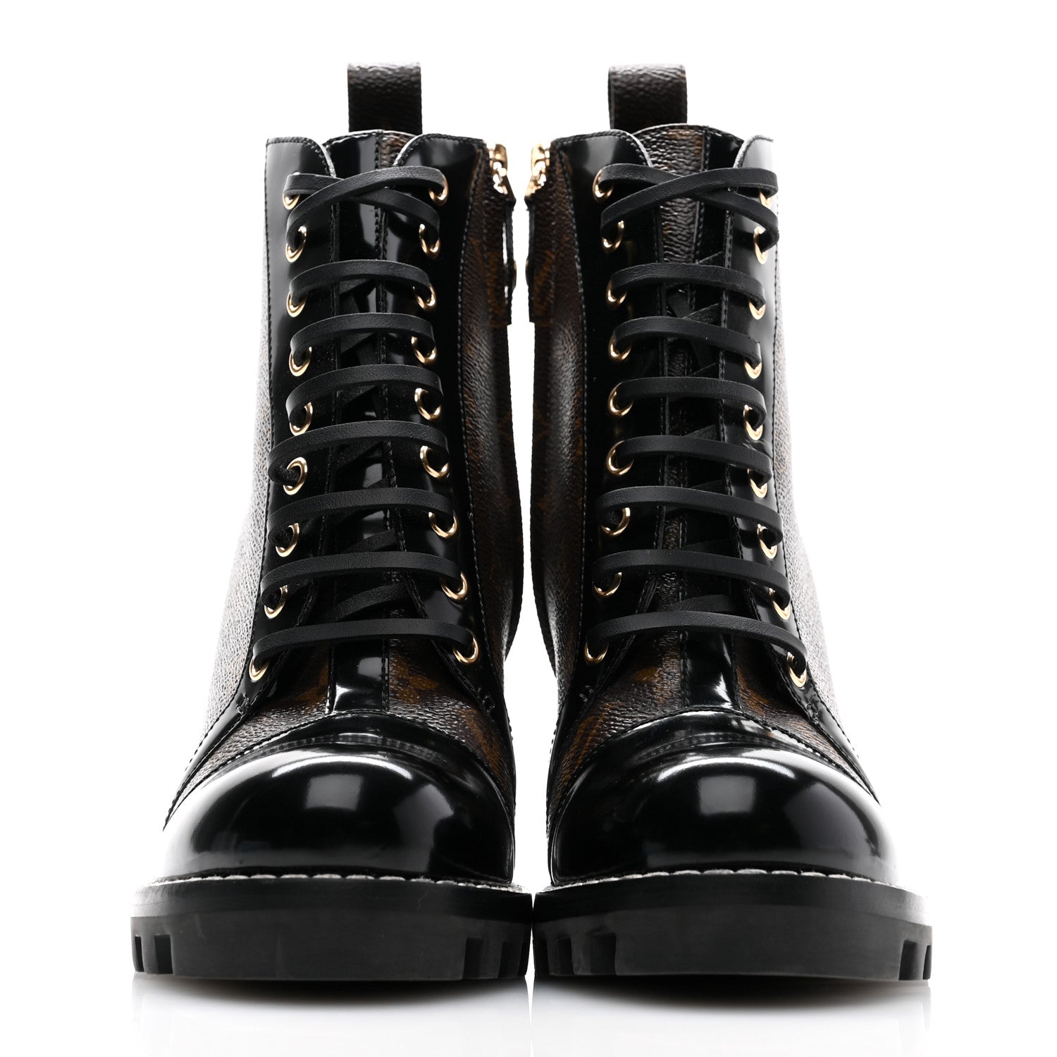 Louis Vuitton Patent Calfskin Monogram Star Trail Ankle Boots 38 Black 2 of 10