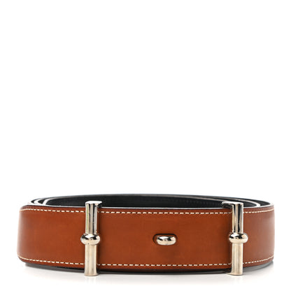Hermes Barenia Box Belt 100 Fauve Black 1 of 6