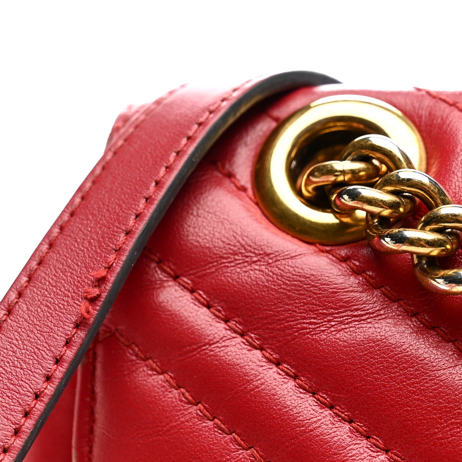 Gucci Calfskin Matelasse Small GG Marmont Shoulder Bag Hibiscus Red 27 of 35