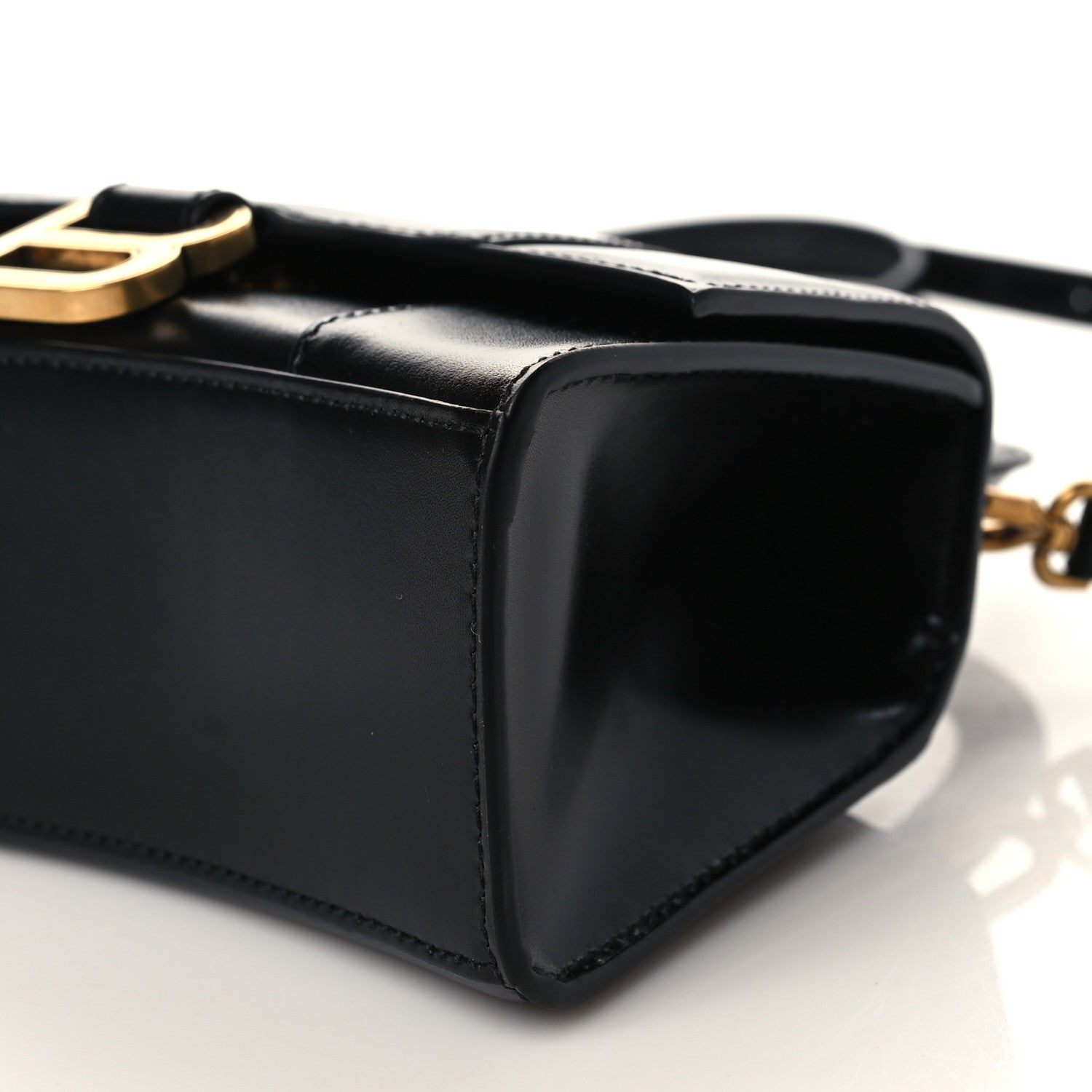 Balenciaga Shiny Box Calfskin Hourglass Top Handle Bag XS Black 10 of 10
