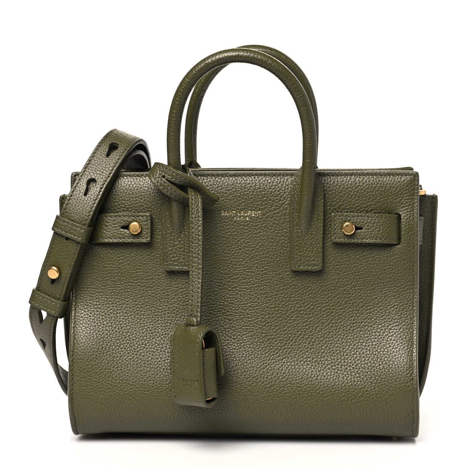 Saint Laurent Grained Calfskin Nano Supple Sac De Jour Loden Green 1 of 10
