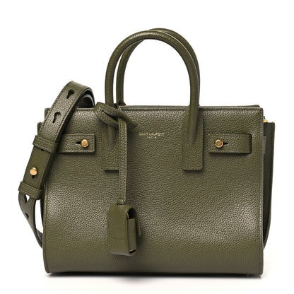 Saint Laurent Grained Calfskin Nano Supple Sac De Jour Loden Green 1 of 10