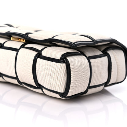Bottega Veneta Canvas Intrecciato Padded Cassette Crossbody Bag Natural Black 7 of 7
