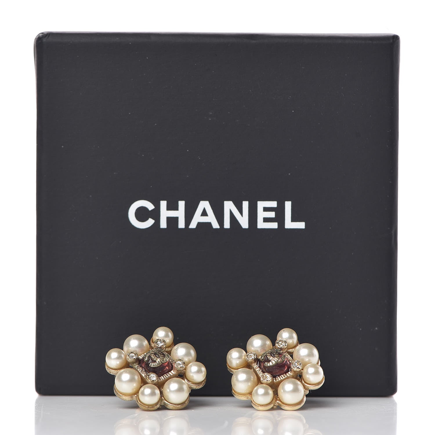 Chanel Pearl Crystal CC Earrings Gold 6 of 6