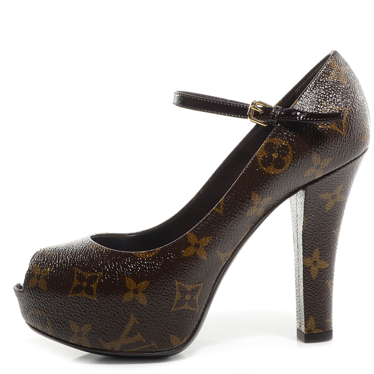 Patent Monogram Fetish Vanity Platform Pumps 35