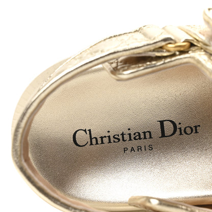 Christian Dior Laminated Sheepskin Cannage Dioract Sandals 38.5 Pale Gold 8 of 8