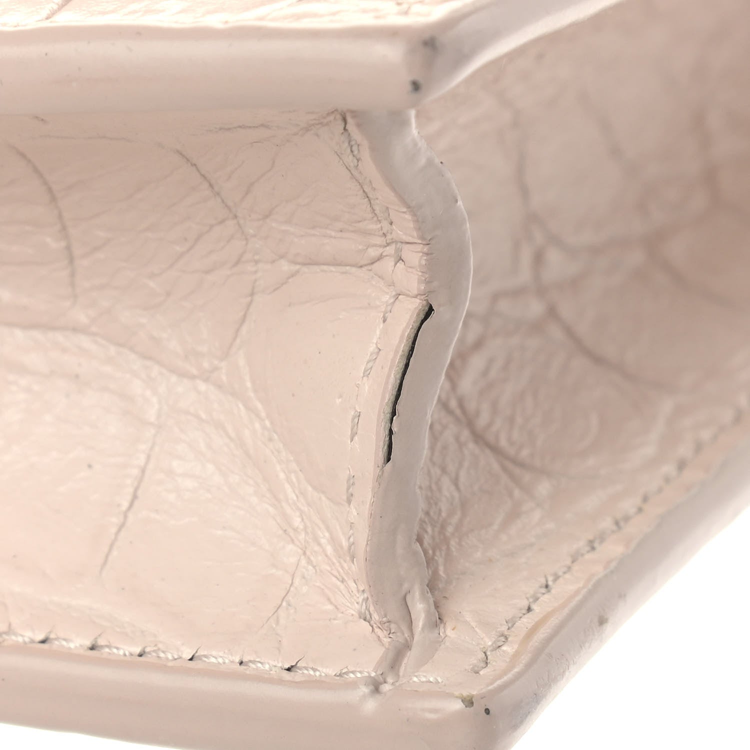 Saint Laurent Calfskin Crocodile Embossed Kate Monogram Tassel Chain Wallet Marble Pink 11 of 15