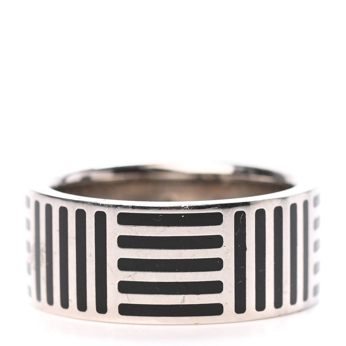 Damier Ring L Silver Black