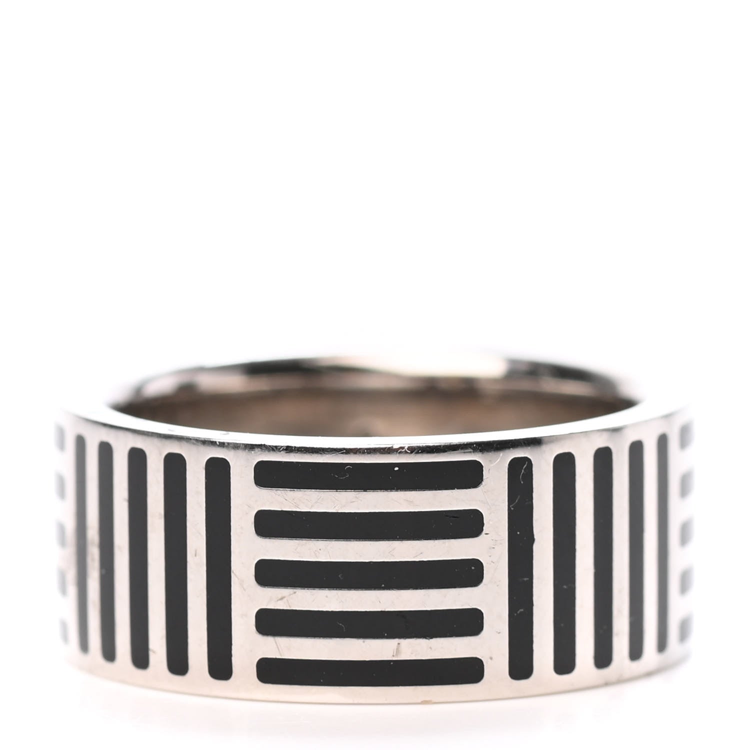 Louis Vuitton Damier Ring L Silver Black 2 of 5